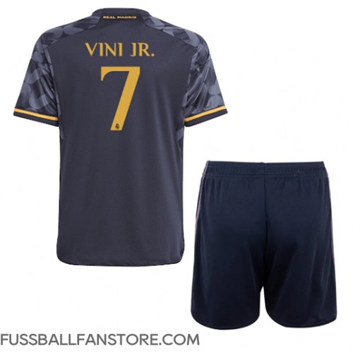 Real Madrid Vinicius Junior #7 Replik Auswärtstrikot Kinder 2023-24 Kurzarm (+ Kurze Hosen)